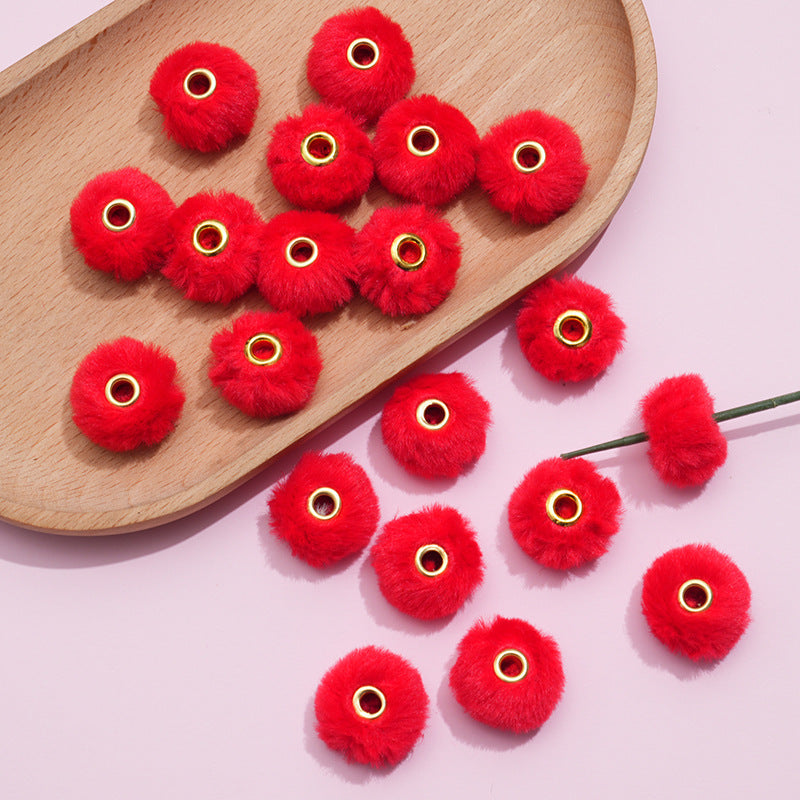 Wholesale 100pcs/pack  20MM Plush Ball Beads Spacers  DIY Beaded Pen Accessories